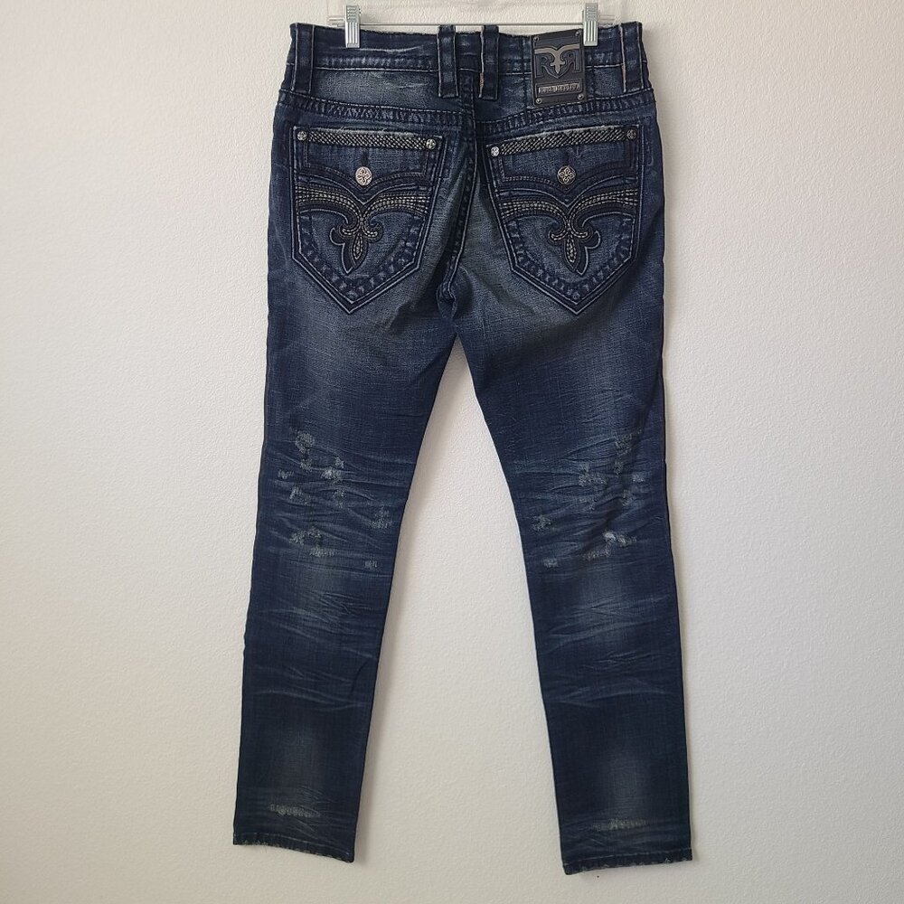 NEW Rock Revival Barrett Alt Straight Denim Jeans Size 32x34 Blue